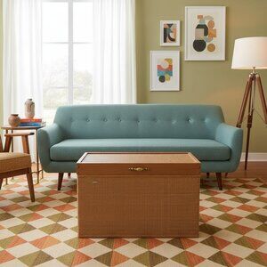 Vintage MCM 1960s REDMON Woven Wicker Storage Blanket Trunk Chest